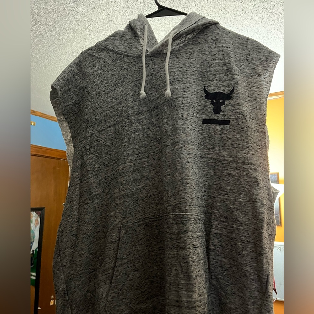 Under Armour Project Rock Sleeveless Hoodie Gray/Black